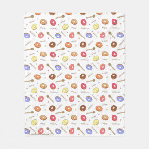 Manta Polar Montañas caseras con flores de Donuts