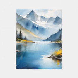 Manta Polar Montañas cubiertas de nieve y un lago