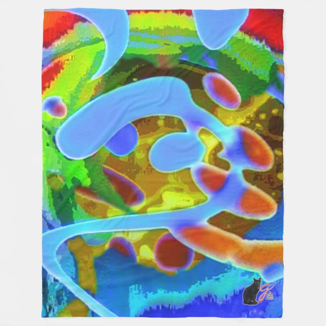 Manta Polar Montañas De Fleece Swirls Pacíficas (Anverso)