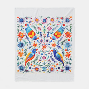 Manta Polar Montañas de flores coloridas mexicanas
