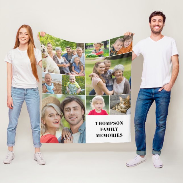 Manta Polar Montañas de nombre de Collage de fotos moderno (In situ)