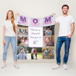 Manta Polar Montañas fotográficas personalizadas para mamá