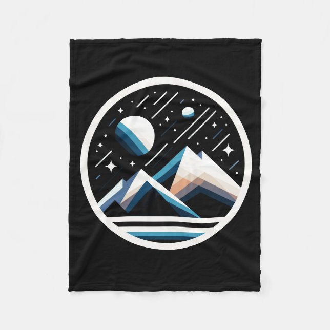Manta Polar Montañas Geométricas Nocturnas Estelares - Contemp (Anverso)