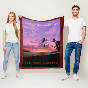 Manta Polar Montañas Tropicales de Fleece Sunset