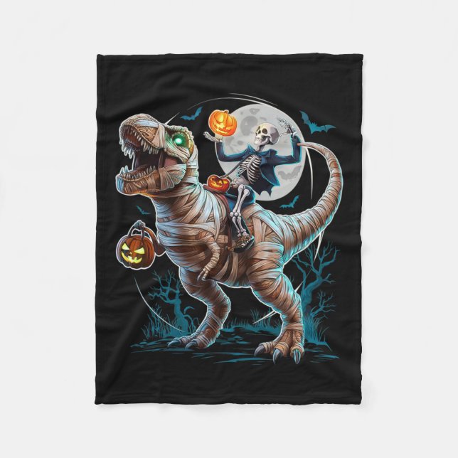 Manta Polar Montando la calabaza de mi mamá T Rex Dinosaur Fun (Anverso)