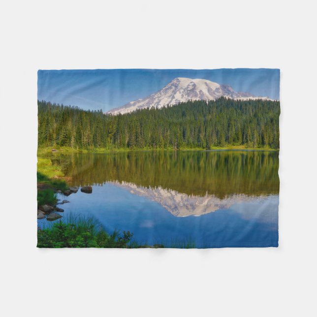 Manta Polar Monte Rainier y Lago Reflection (Frente (Horizontal))
