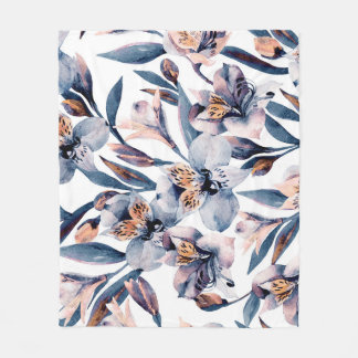 Manta Polar Moody Alstroemeria: Patrón de flores acuáticas