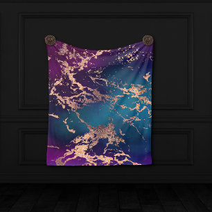 Manta Polar Moody Luxe Marble Oro púrpura profundo y Rosa Ve
