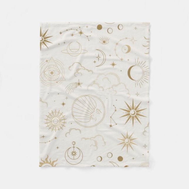 Manta Polar Moon and Stars Sky Bohemian Blanket (Anverso)