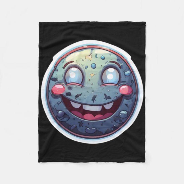 Manta Polar Moon Smiley Pegatina (Anverso)