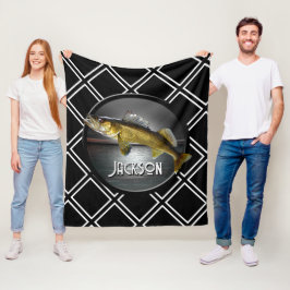 Manta Polar Moon Water & Walleye Pike Fleece Blanket