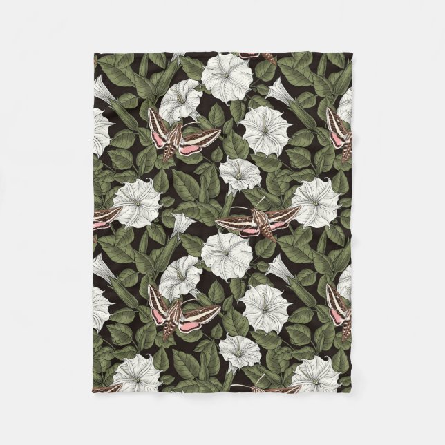 Manta Polar Moonflowers y esfinges (Anverso)