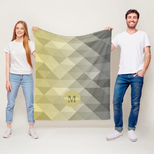 Manta Polar Moonograma de patrón geométrico ómbre de Guay gris (In situ)