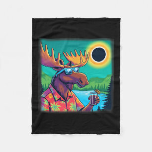 Manta Polar Moose de vida salvaje viendo eclipse solar