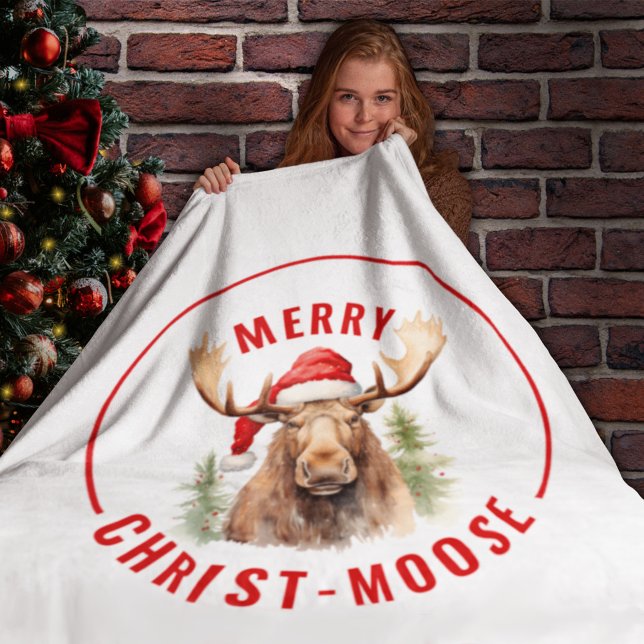 Manta Polar Moose, Navidades divertidos y divertidos de Feliz  (Subido por el creador)