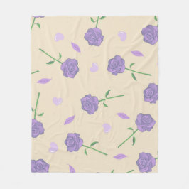 Manta Polar Morado Crema Tropical Floral Botánica