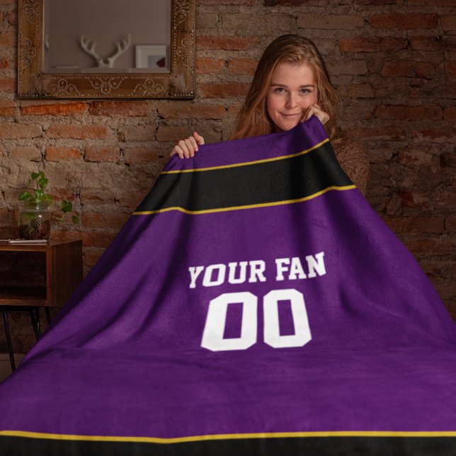 Manta Polar Morado de fútbol y negro personalizado (Subido por el creador)