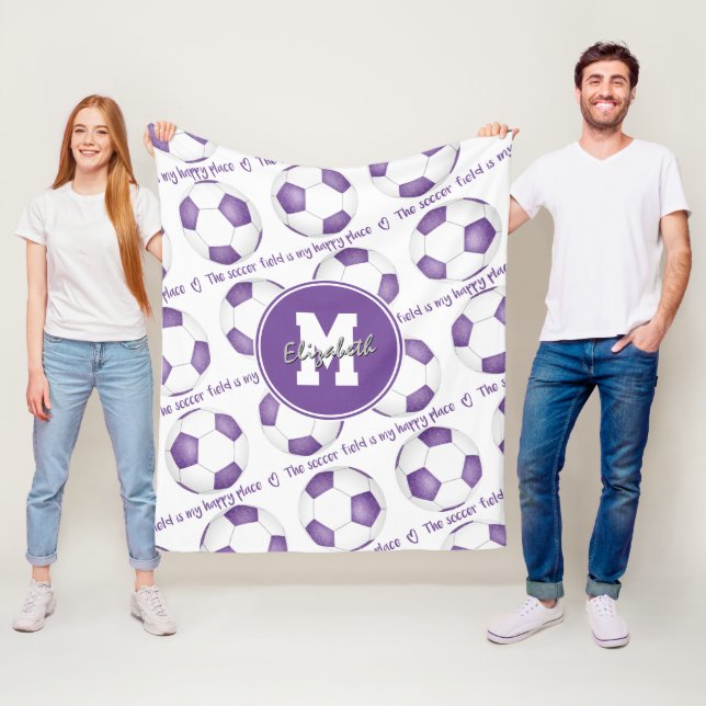 Manta Polar morado jovencito El campo de fútbol es mi lugar fe (In situ)