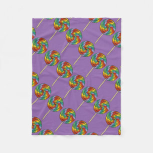 Manta Polar Morado Rainbow Lollipop Sweet Lolly Candy