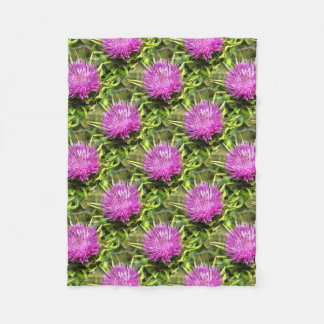 Manta Polar Morado Thistle Flor silvestre Arte floral