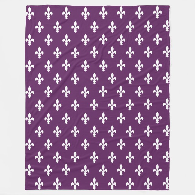 Manta Polar Morado Victoriano Fleur de Lys (Anverso)