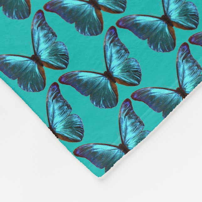 Manta Polar Morpho Blue Butterfly Blanket (Esquina)