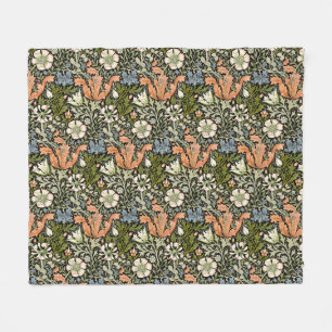 Manta Polar Morris BlackBackground 1896 Patrón Floral Compton