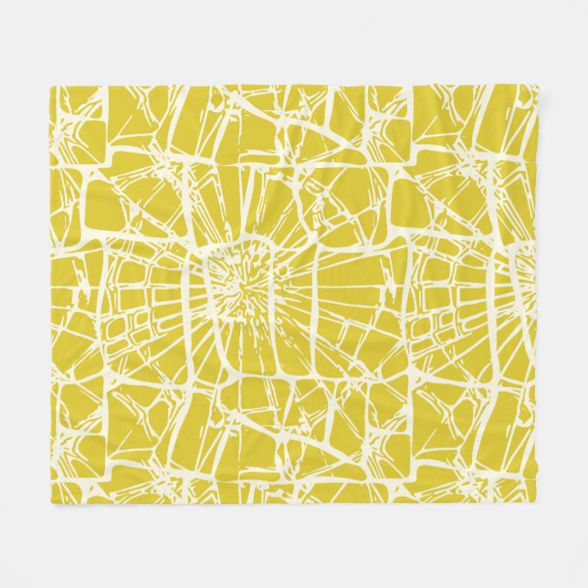 Manta Polar Mosaic Whimsy Yellow Mustard (Frente (Horizontal))