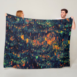 Manta Polar Mosaico abstracto de fogata desplazada sobre verde