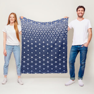 Manta Polar Mosaico azul y blanco de la marina