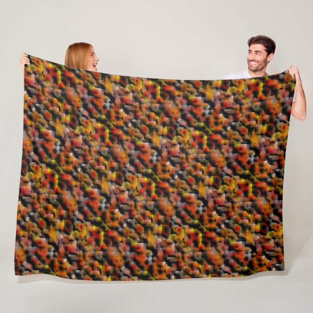 Manta Polar Mosaico con mezcla de manchas de gradiente rojas y (In situ)