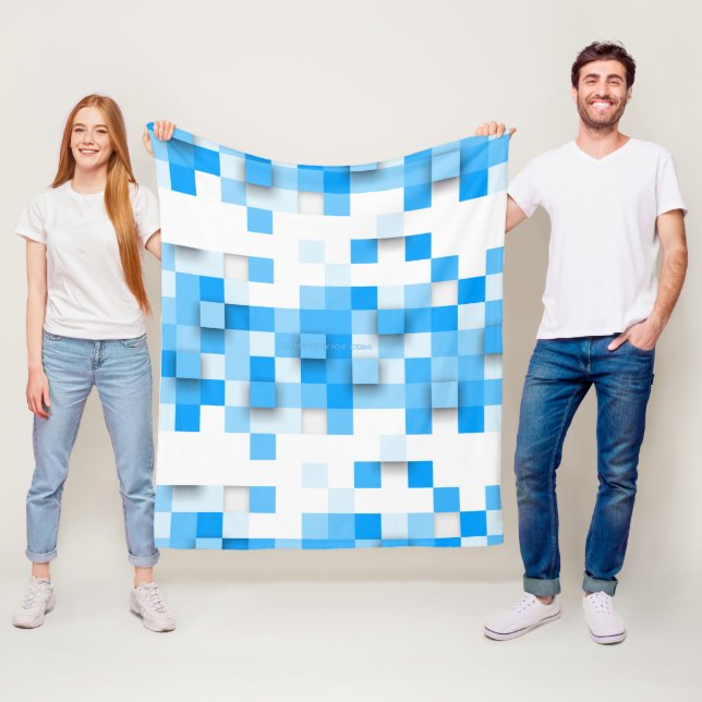 Manta Polar mosaico de cuadros de SlipperyJoe moderno de tres- (In situ)