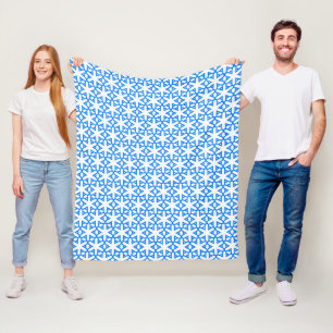 Manta Polar Mosaico de flores geométricas azul de Azure