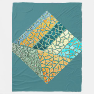 Manta Polar Mosaico de piedra de pintura acuarela + tus ideas