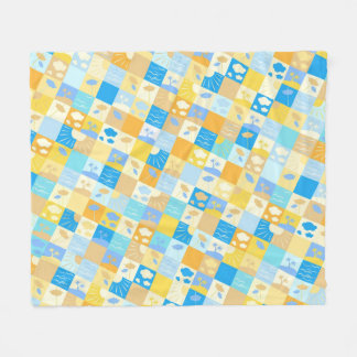 Manta Polar Mosaico de playa y océano inspirado en sudadera de