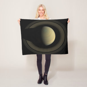 Manta Polar Mosaico Del Planeta Saturno Y Sus Anillos Principa