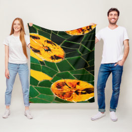 Manta Polar Mosaico español amarillo y verde