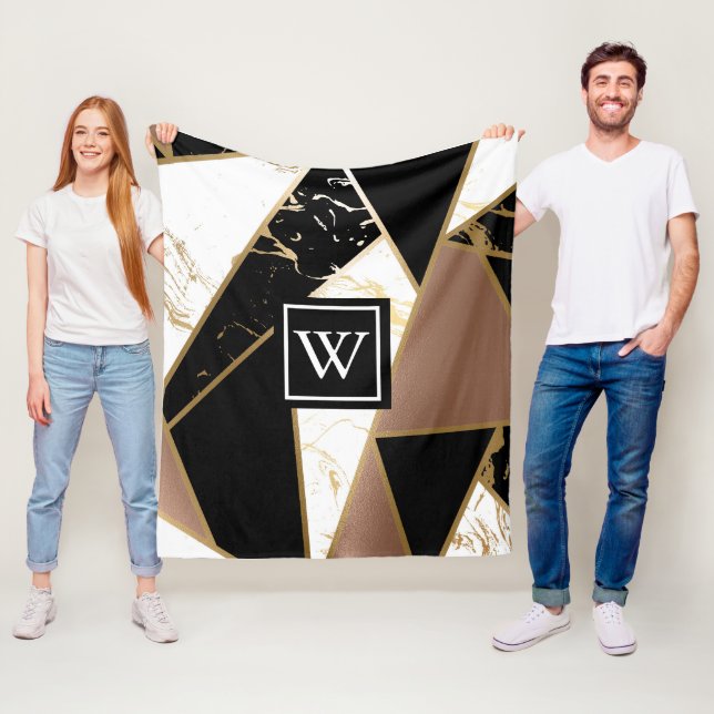 Manta Polar Mosaico geométrico de Relieve metalizado de mármol (In situ)