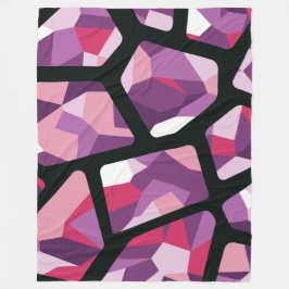 Manta Polar Mosaico geométrico, guijarros rosados vibrantes y