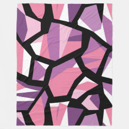 Manta Polar Mosaico geométrico vibrante en rosa y púrpura