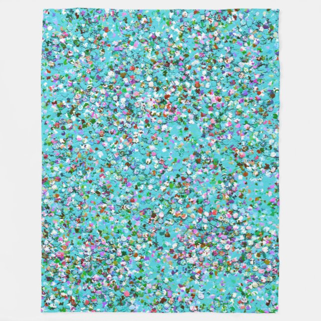 Manta Polar Mosaico Multicolor Purpurina de paro moderno #7 (Anverso)