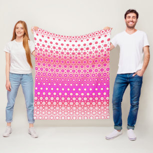 Manta Polar Mosaico rosa y rojo