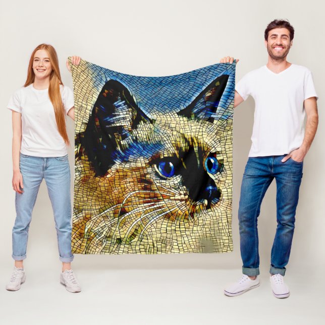 Manta Polar Mosaicos de gato siameses de ojos azules (In situ)