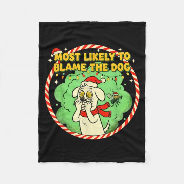Manta Polar Most Likely To Blame The Dog Funny Christmas  (Anverso)