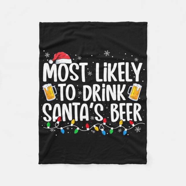 Manta Polar Most Likely To Drink Santa's Beer Fun Christmas Dr (Anverso)