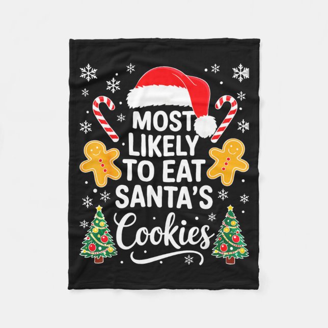 Manta Polar Most Likely To Eat Santa's Cookies Shirt Family Ch (Anverso)