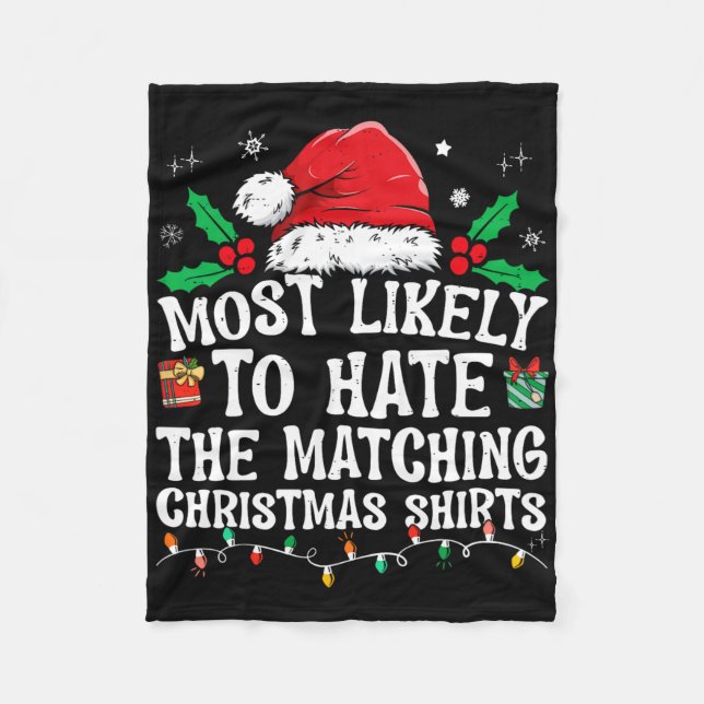Manta Polar Most Likely To Hate Matching Christmas Fun Family  (Anverso)