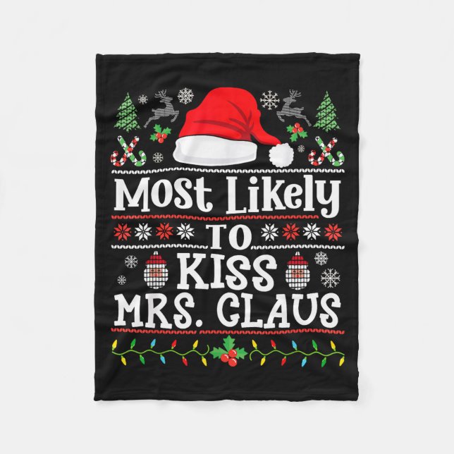 Manta Polar Most Likely To Kiss Mrs. Claus - Family Christmas  (Anverso)