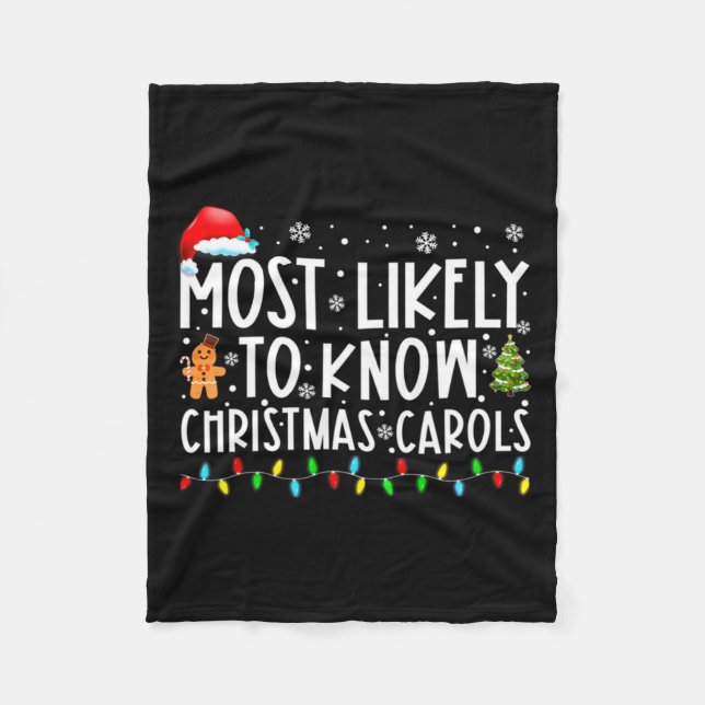 Manta Polar Most Likely To Know Christmas Carols Funny Christm (Anverso)
