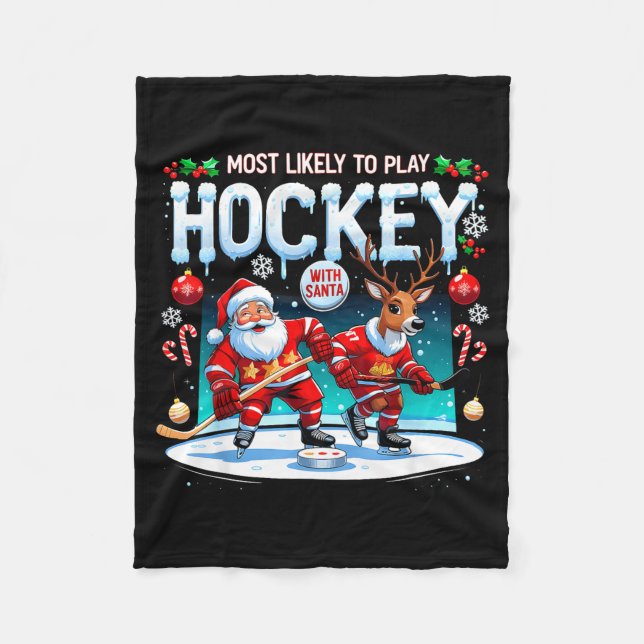 Manta Polar Most Likely To Play Hockey With Santa Christmas  (Anverso)